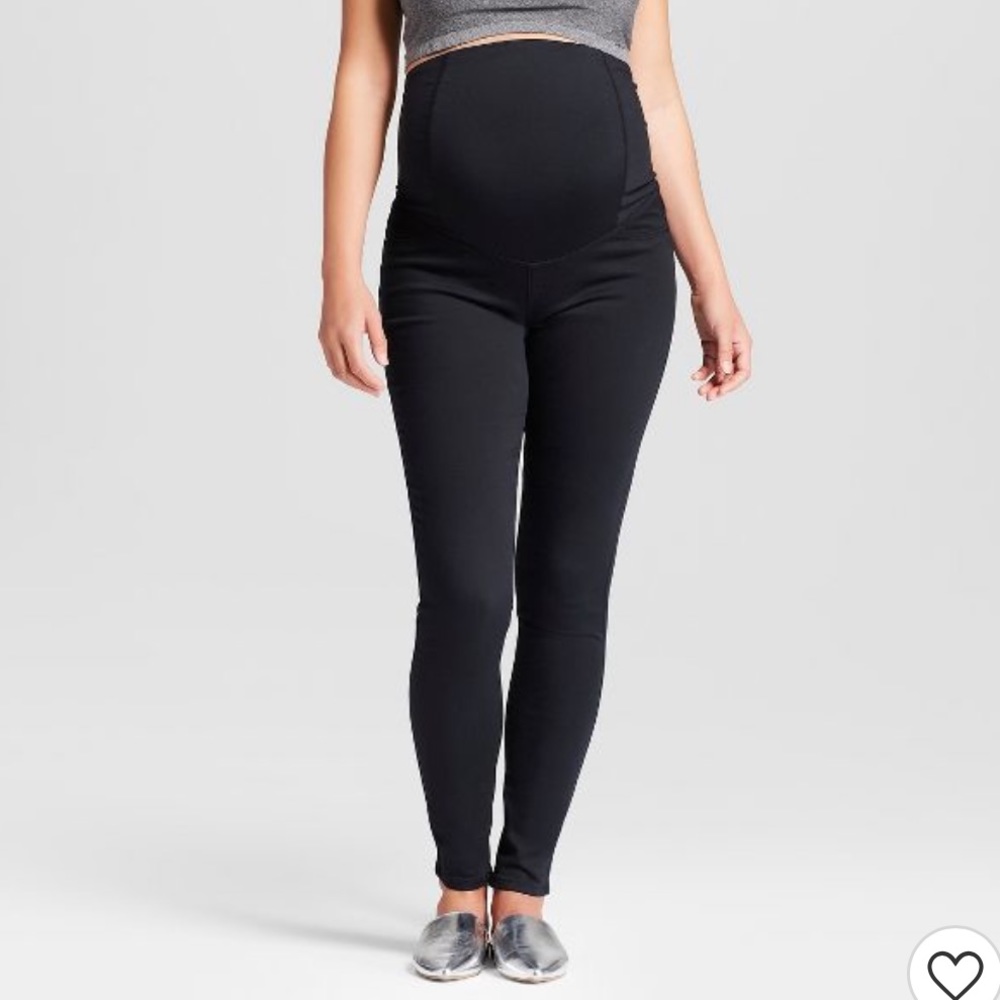 Isabel maternity by Ingrid & Isabel crossover panel black skinny jeans size 0